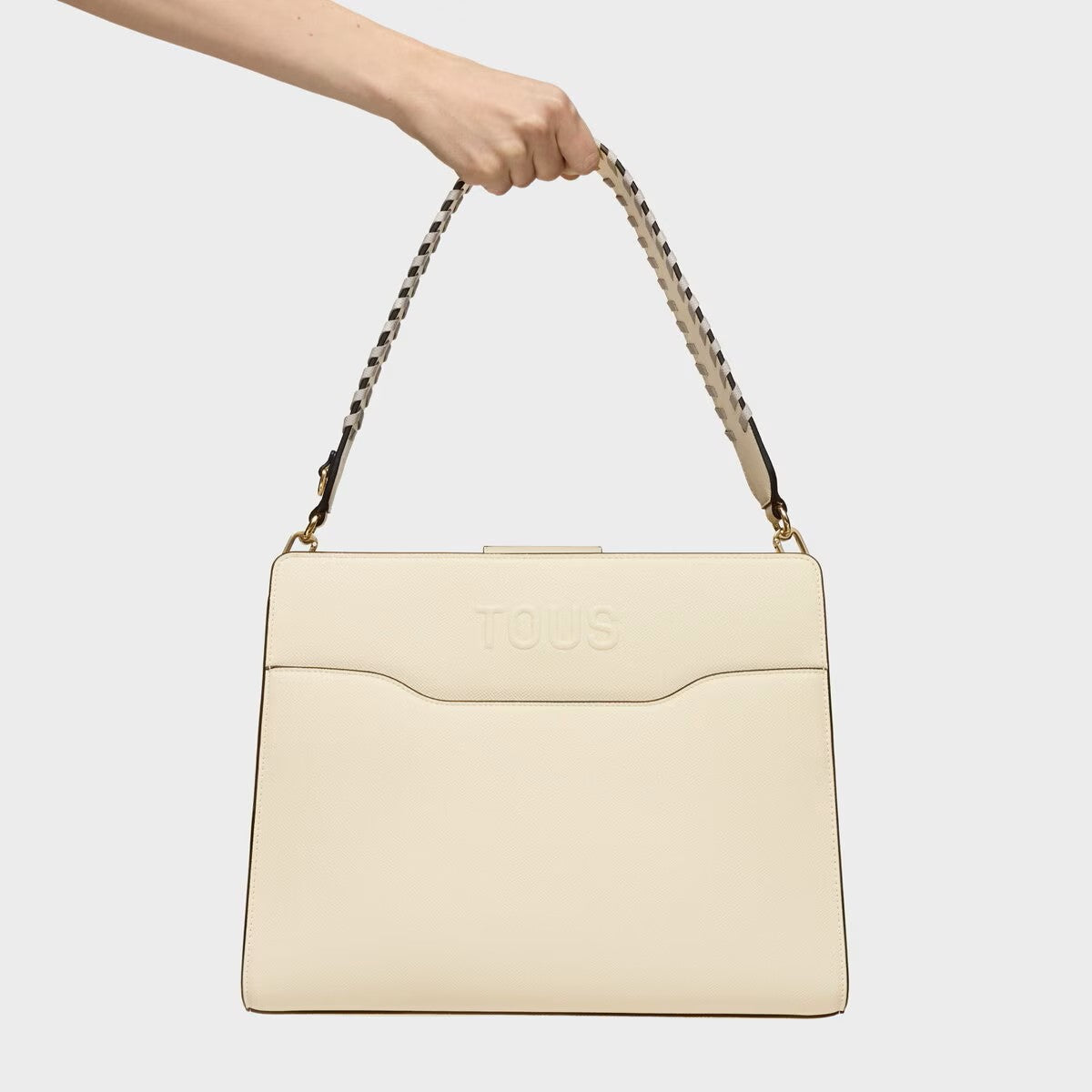 Bolso Tous Shopper M Audree Saffiano beige