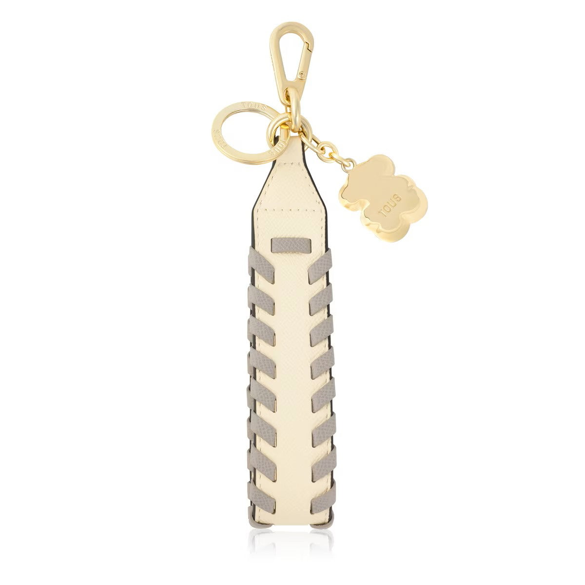 Llavero Tous  beige y gris Ribbon Braid