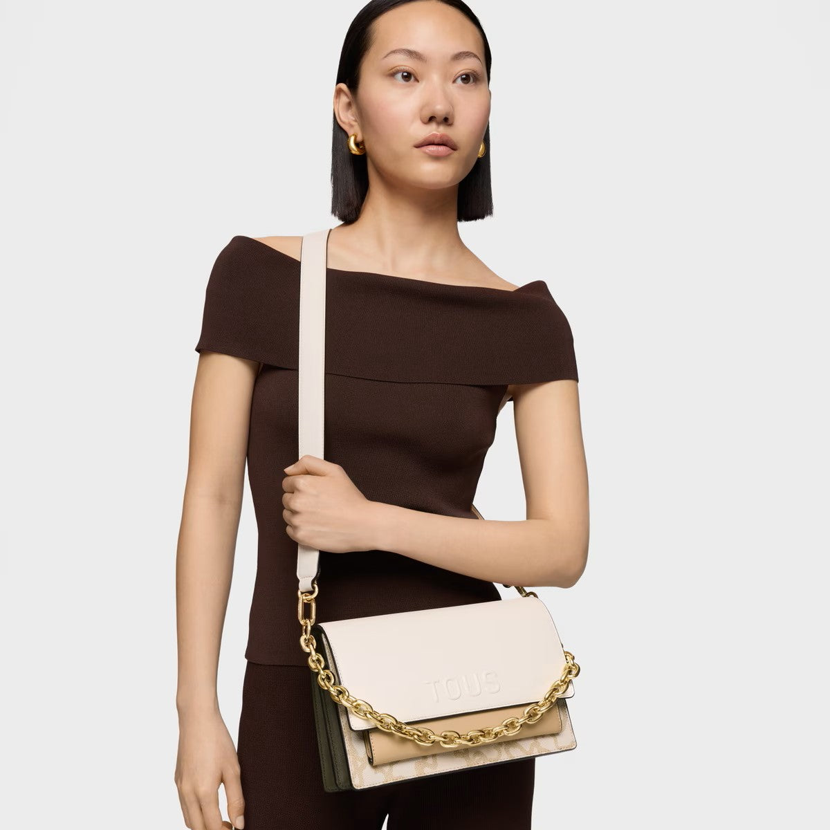 Bolso Tous Bandolera mediana Audree marfil Kaos Icon