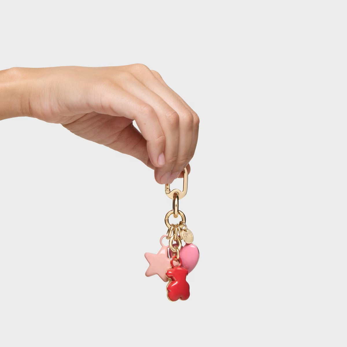 Llavero Tous Rojo y Dorado Puffed Motifs