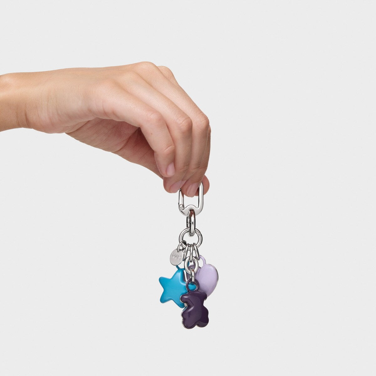 Llavero Tous Morado y Plata Puffed Motifs