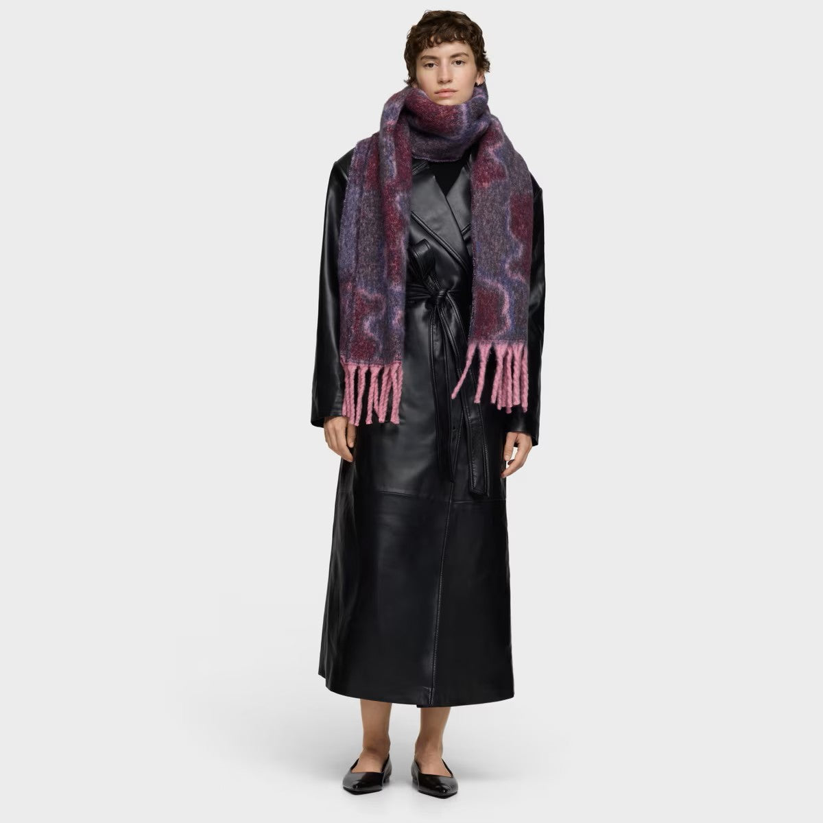 Bufanda Grande Tous gris oscuro y burdeos Bear Waves