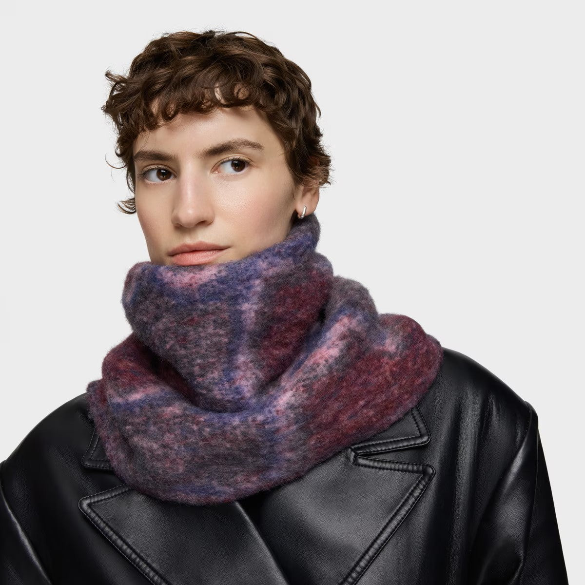 Bufanda Grande Tous gris oscuro y burdeos Bear Waves