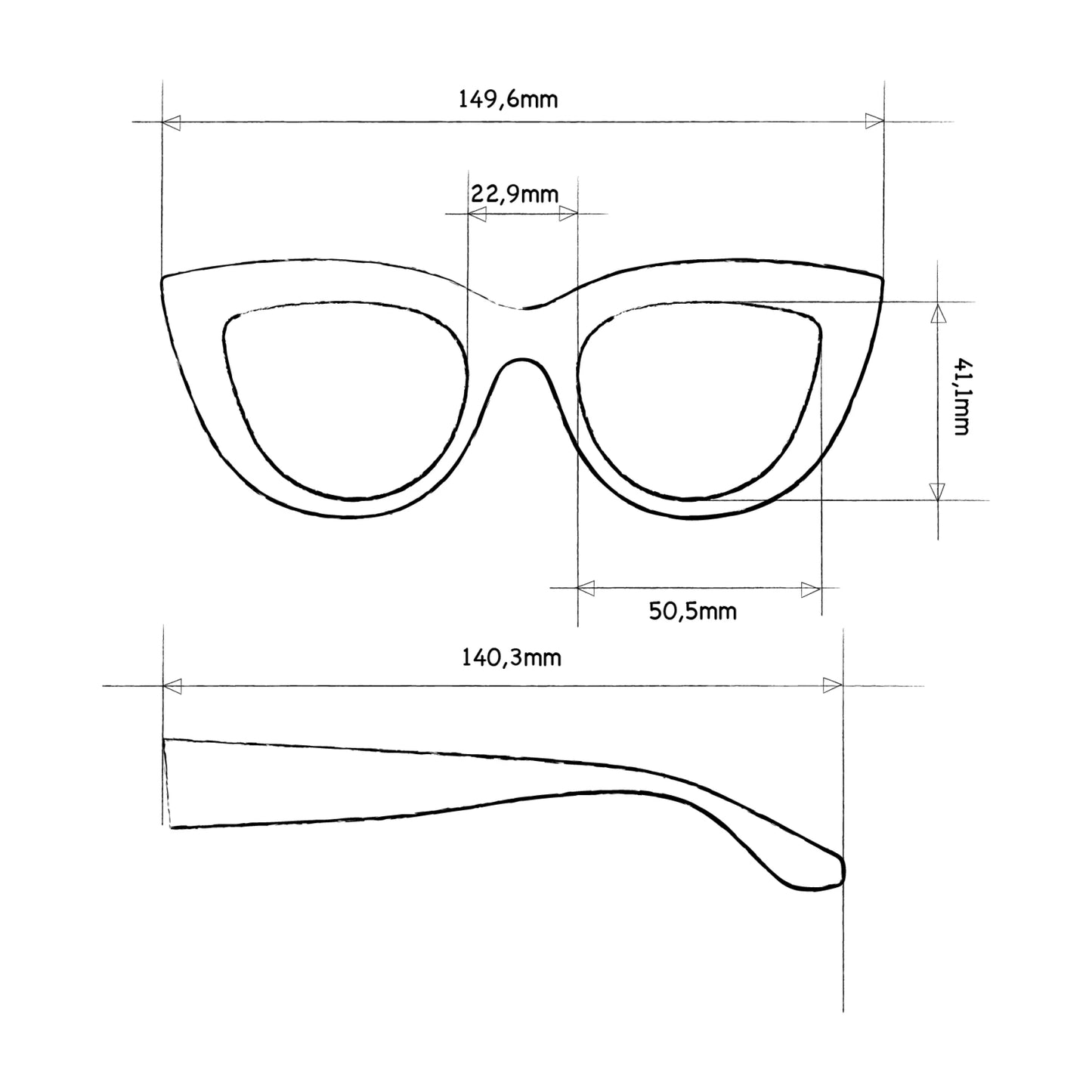 Gafas de sol Claudia Big Cat Eye black