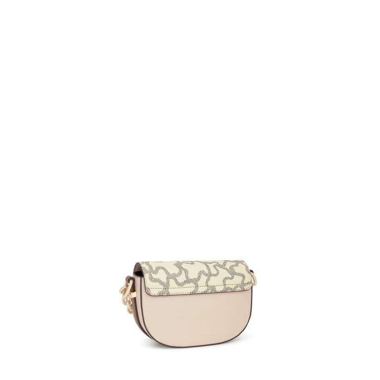 Bolso Tous mini bandolera media luna Kaos Icon beige