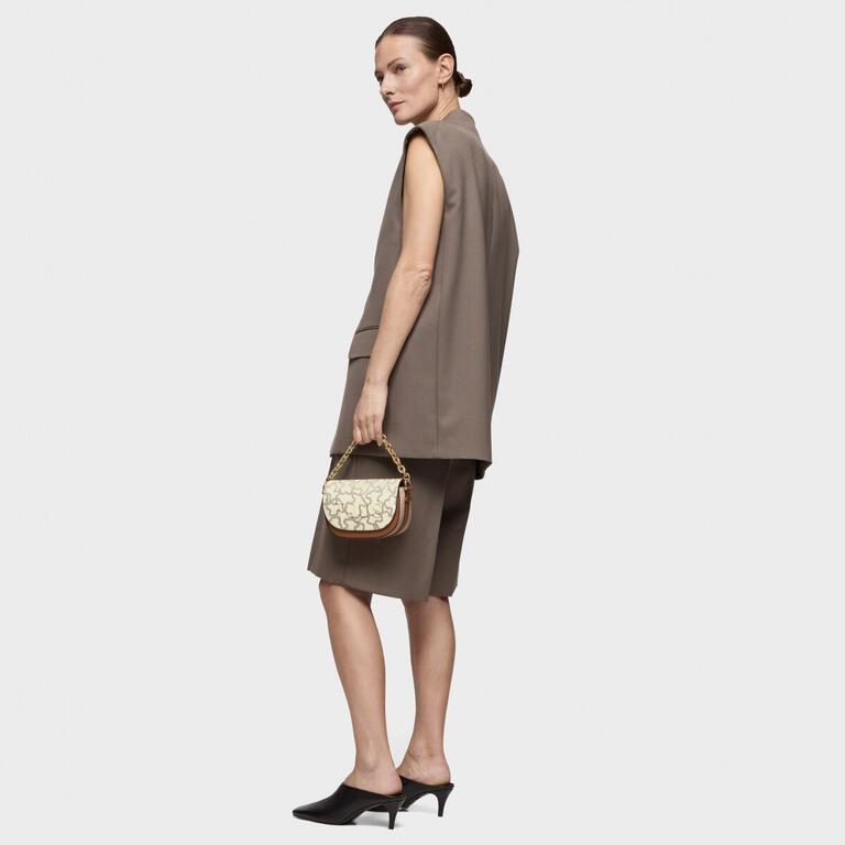 Bolso Tous mini bandolera media luna Kaos Icon beige