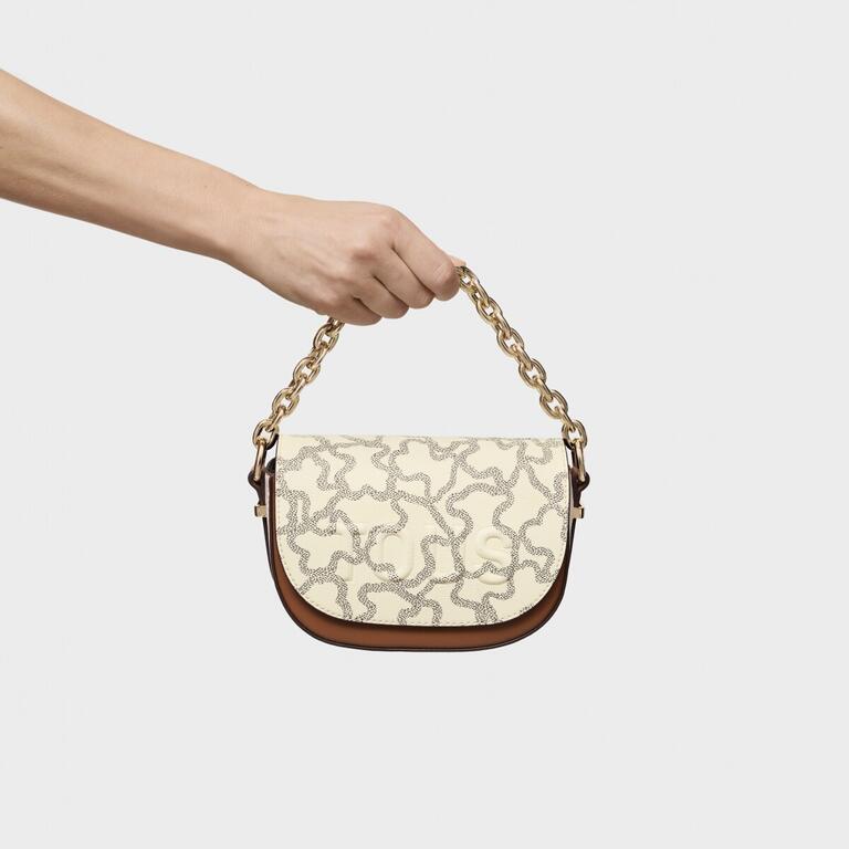 Bolso Tous mini bandolera media luna Kaos Icon beige