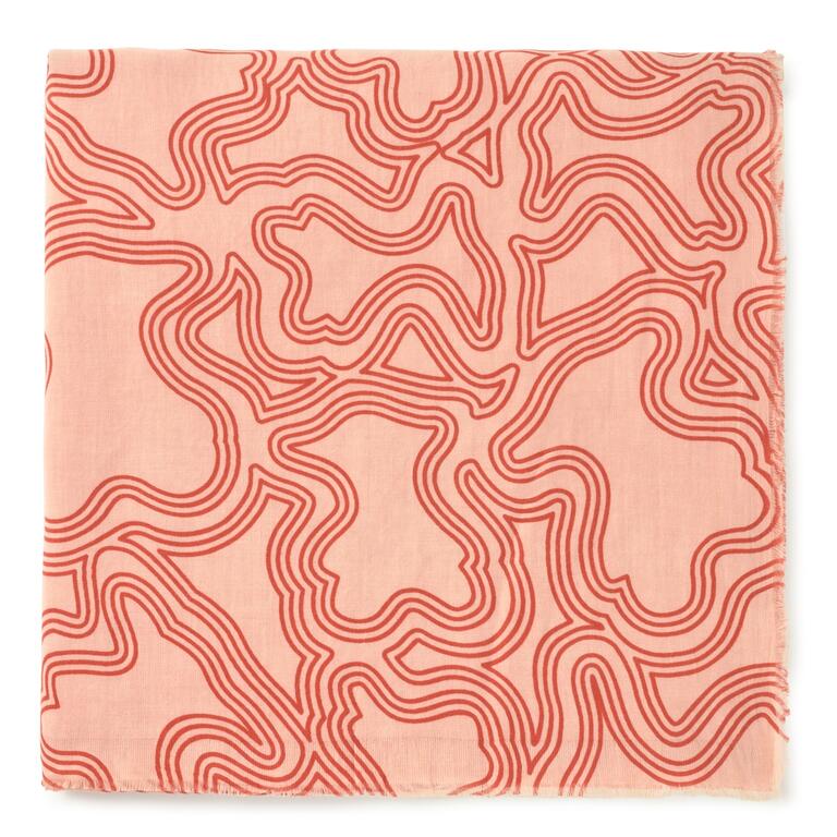 Fular Tous 200x75 Kaos Mini Lines Naranja