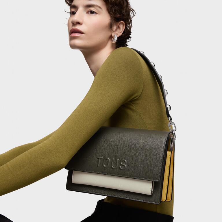 Bolso Tous Bandolera M Audree Saffiano verde-caqui