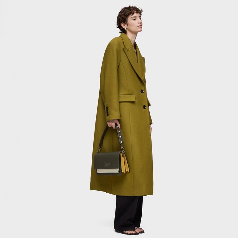 Bolso Tous Bandolera M Audree Saffiano verde-caqui