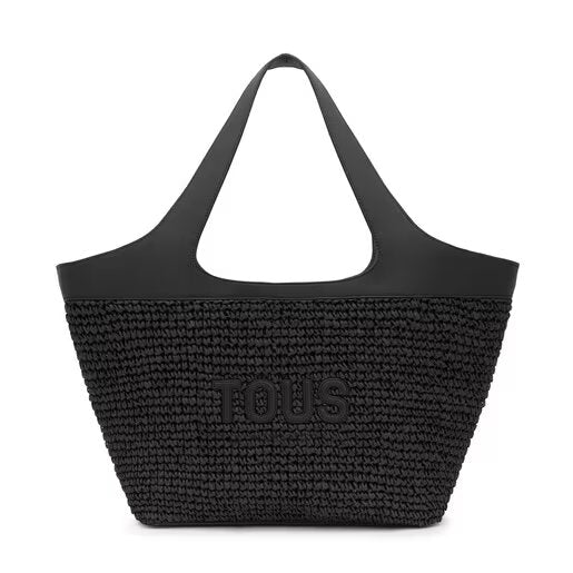 Bolso Tous capazo L Lirio rafia negro