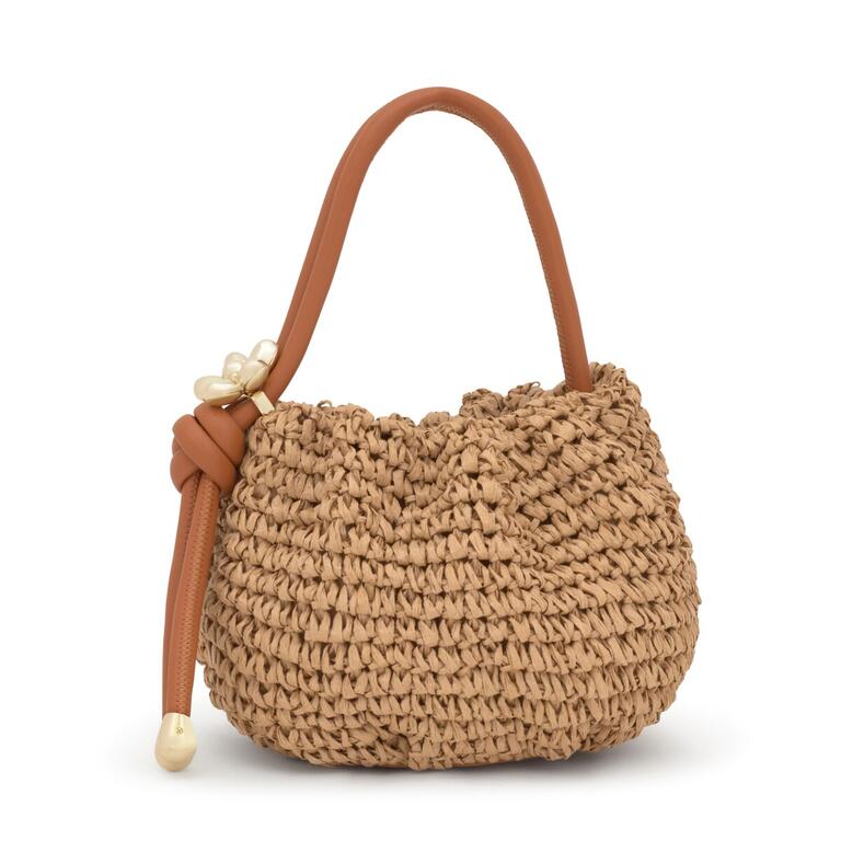 Bolso Tous Bombonera Daisy Rafia marrón