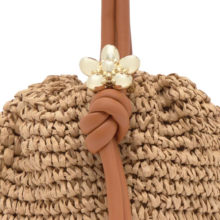 Bolso Tous Bombonera Daisy Rafia marrón