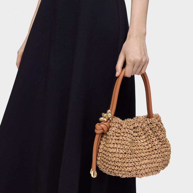 Bolso Tous Bombonera Daisy Rafia marrón