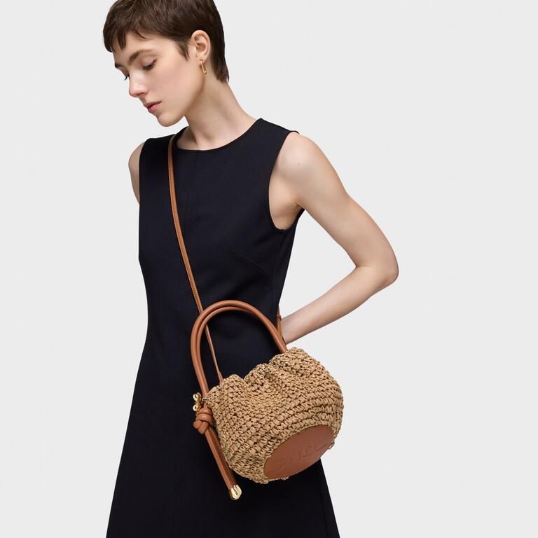 Bolso Tous Bombonera Daisy Rafia marrón