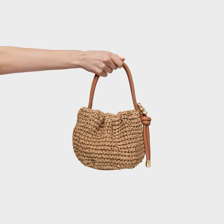 Bolso Tous Bombonera Daisy Rafia marrón