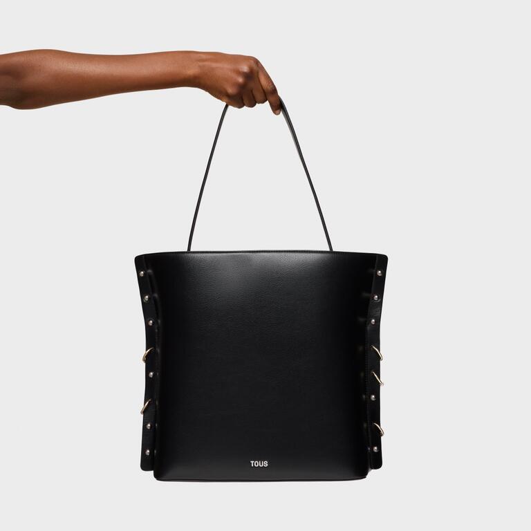 Bolso Tote Tous jewelry studs negro