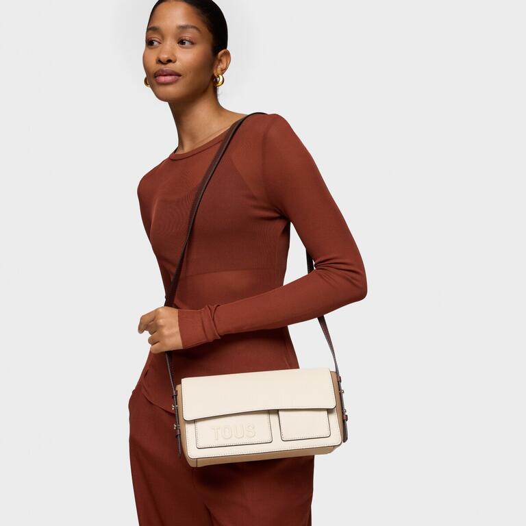 Bolso Tous Bandolera Back to basics M Beige marrón