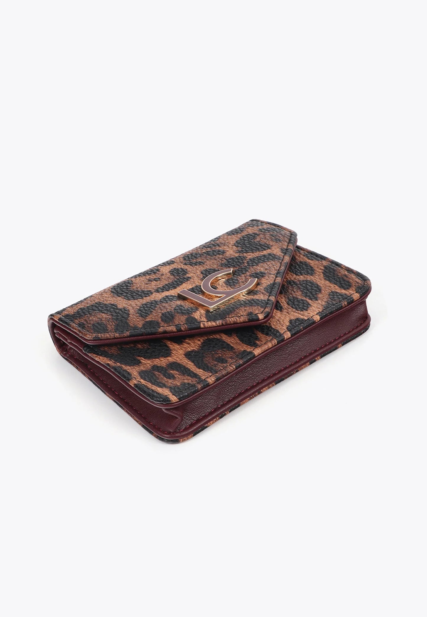 Monedero Lola Casademunt y llavero forrado LC MARRON-NEGRO