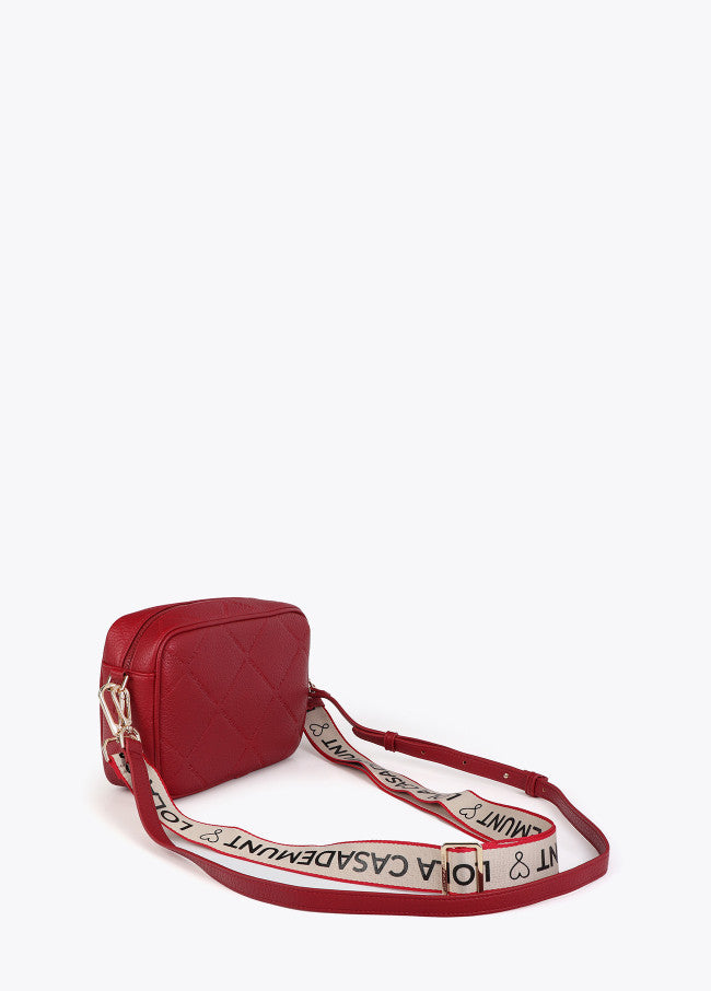 Bandolera Lola Casademunt efecto piel monograma rombos logo ovalado