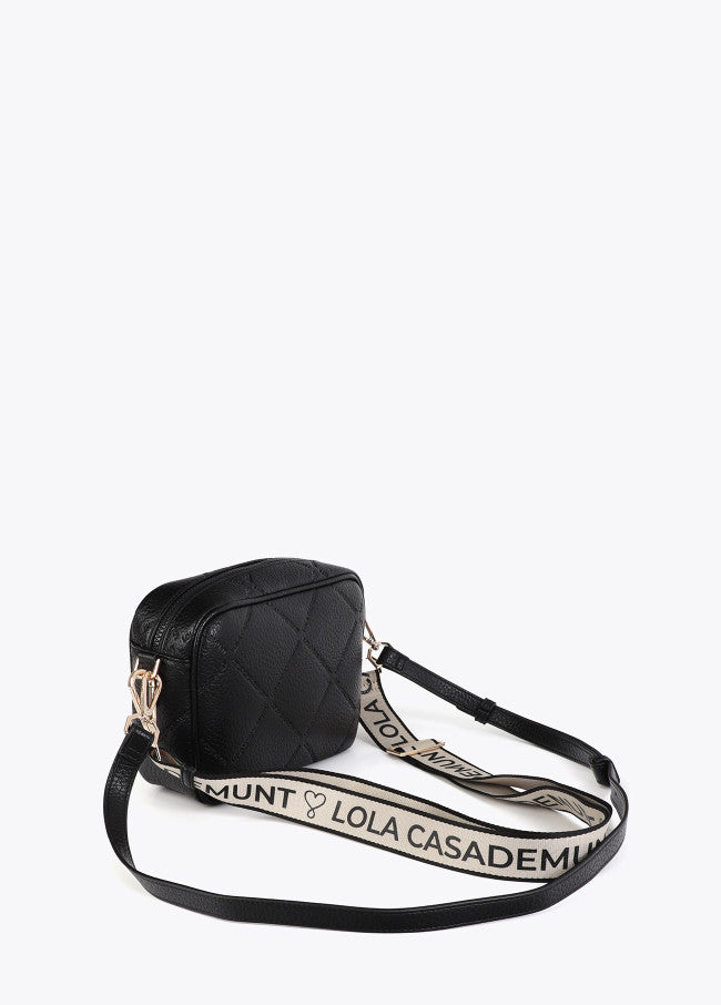Bandolera Lola Casademunt efecto piel monograma rombos logo ovalado