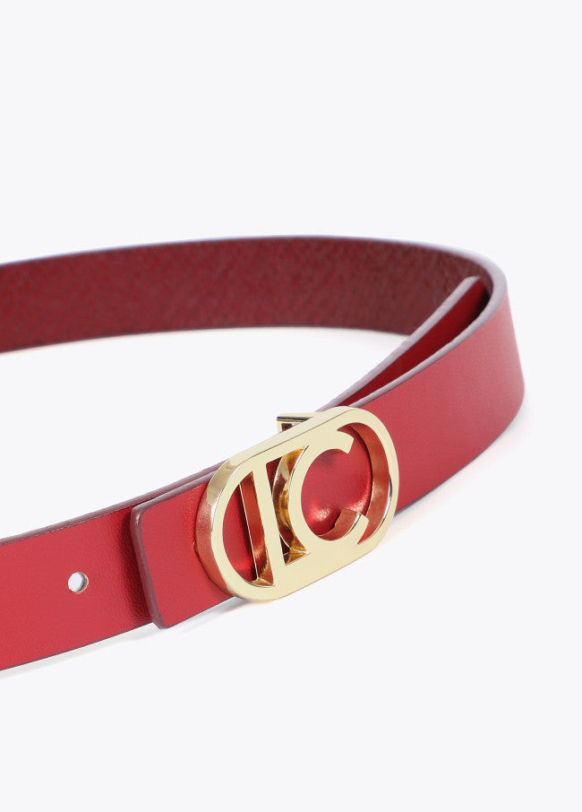 Cinturón Lola Casademunt reversible textura piel serpiente
