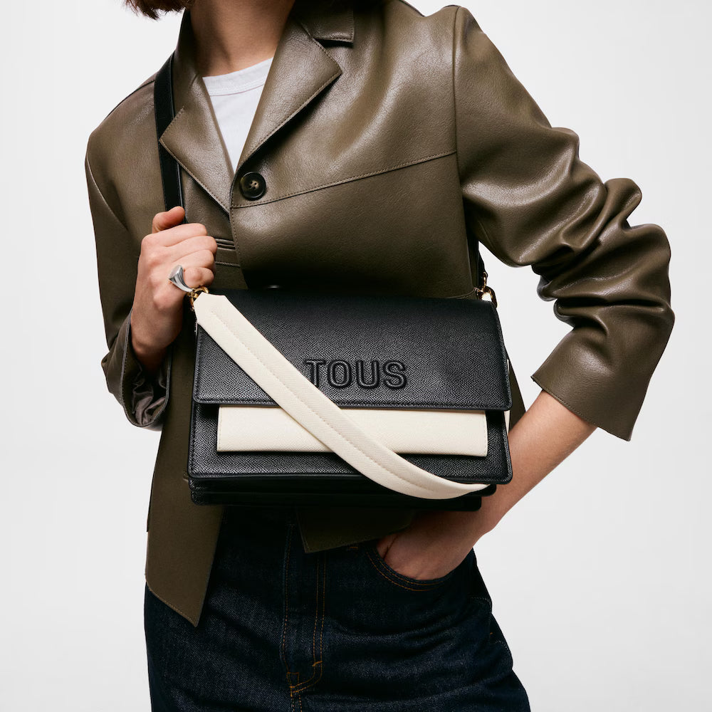 Bolso Tous Bandolera Audree Saffiano Negro