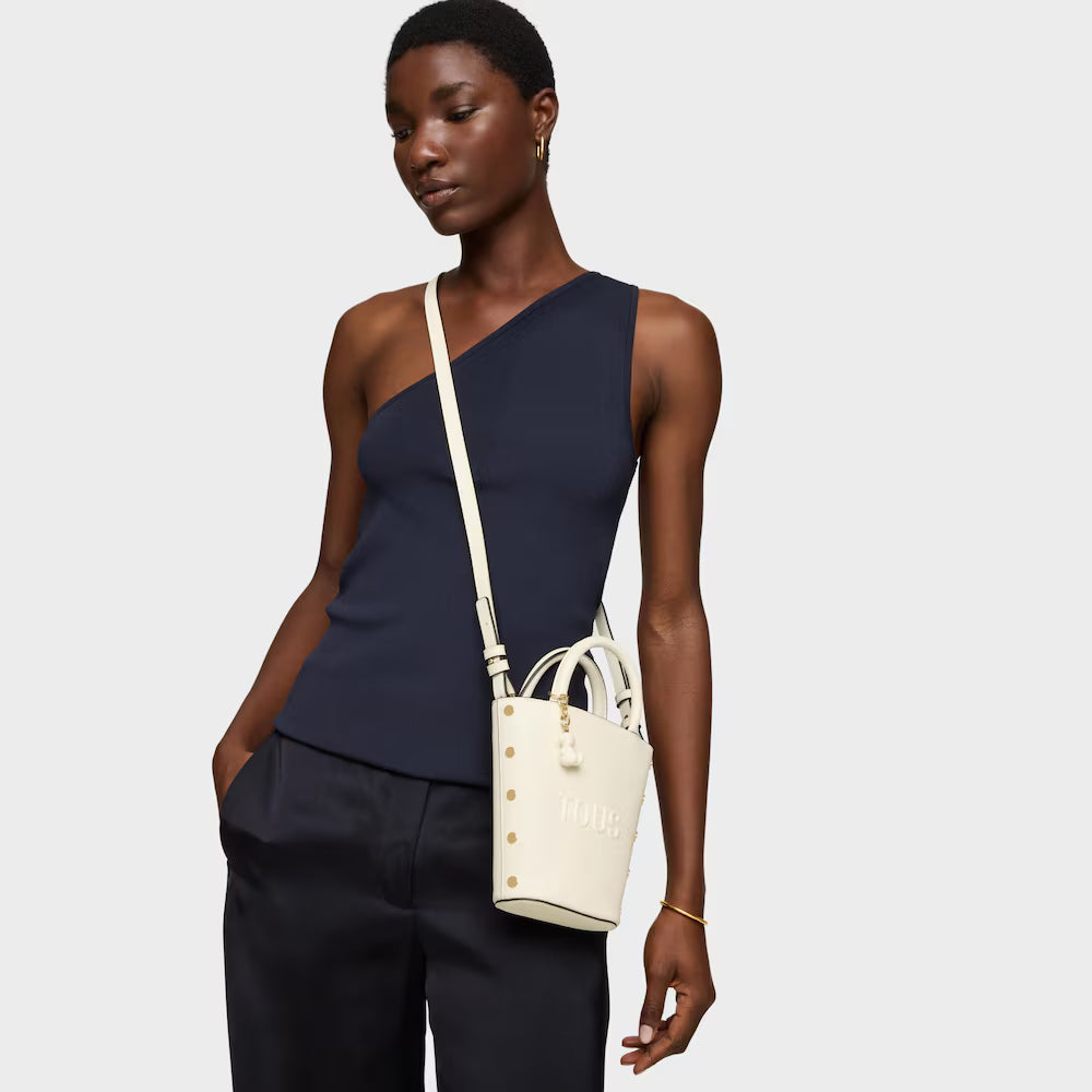 Bolso Tous mini cesta Back to basics beige