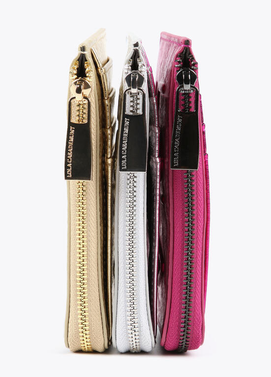 Cartera Lola Casademunt Tarjetero Metalico Plateado