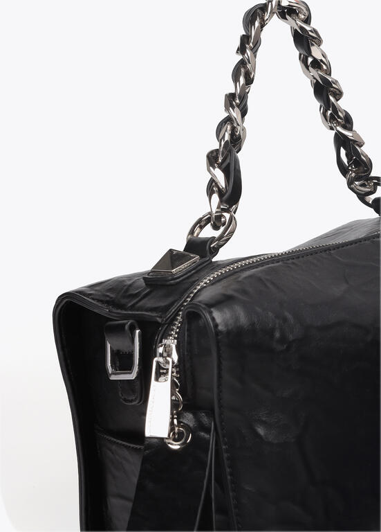 Bolso Lola Casademunt efecto piel arrugada con detalles metálicos y tachas XL