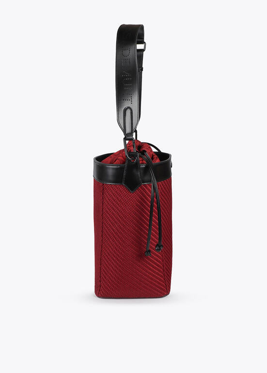 Bolso Lola Casademunt hobo combinado tejido y efecto piel Burdeos