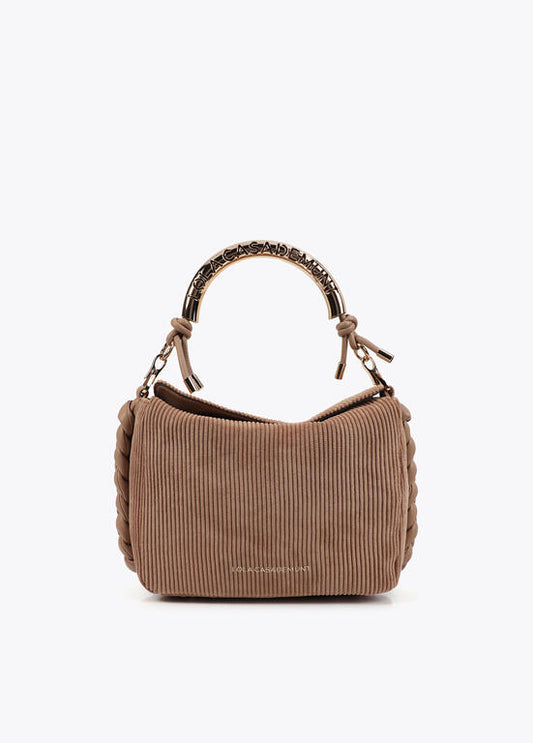 Bandolera Lola Casademunt  asa metalizada personalizada BEIGE