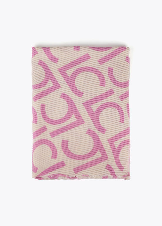 Fular Lola Casademunt Plisado bicolor LC Rosa-Crudo