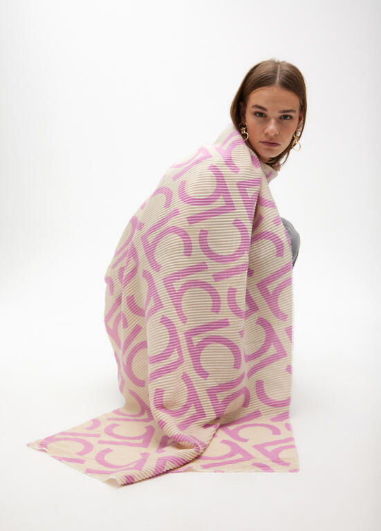 Fular Lola Casademunt Plisado bicolor LC Rosa-Crudo