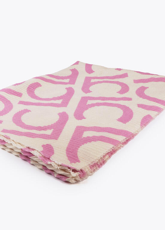 Fular Lola Casademunt Plisado bicolor LC Rosa-Crudo