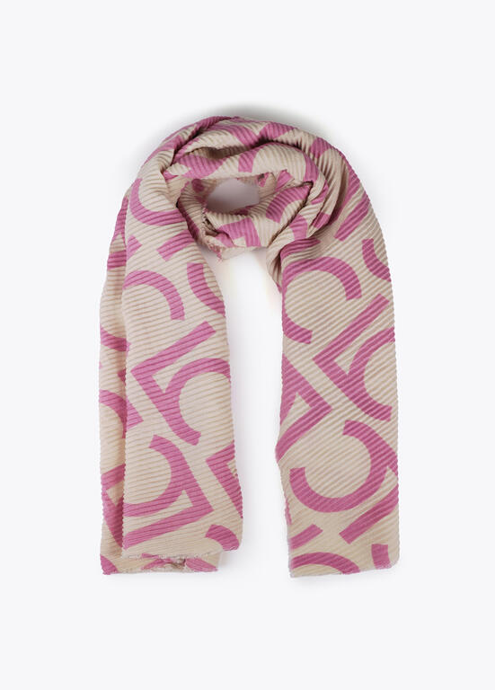 Fular Lola Casademunt Plisado bicolor LC Rosa-Crudo