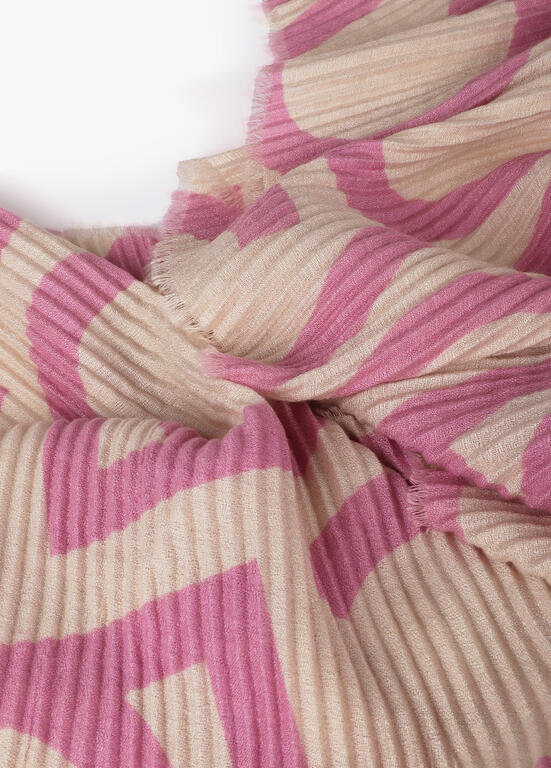 Fular Lola Casademunt Plisado bicolor LC Rosa-Crudo