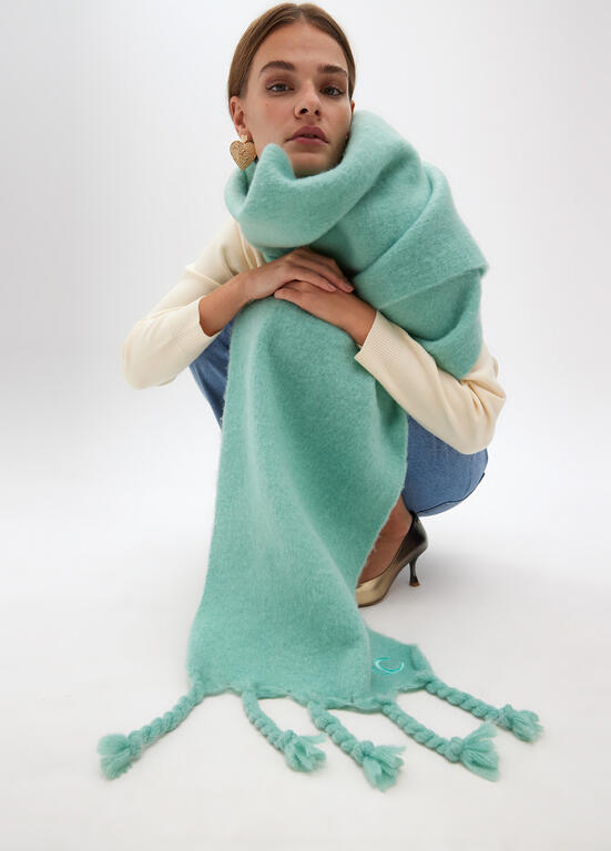 Bufanda Lola Casademunt lisa flecos Verde