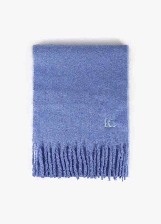 Bufanda Lola Casademunt lisa flecos Azul