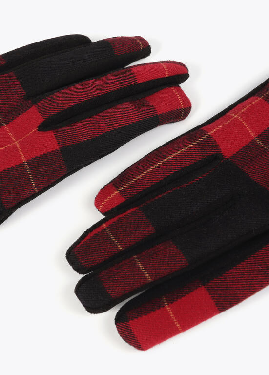 Guante Lola Casademunt combinado tartan leopardo