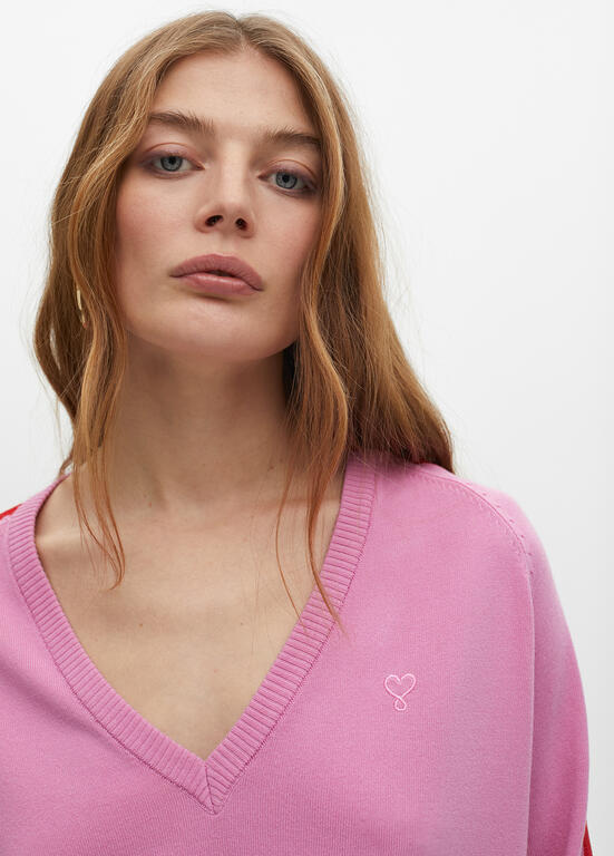 Jersey Lola Casademunt contraste mangas Rosa-Rojo
