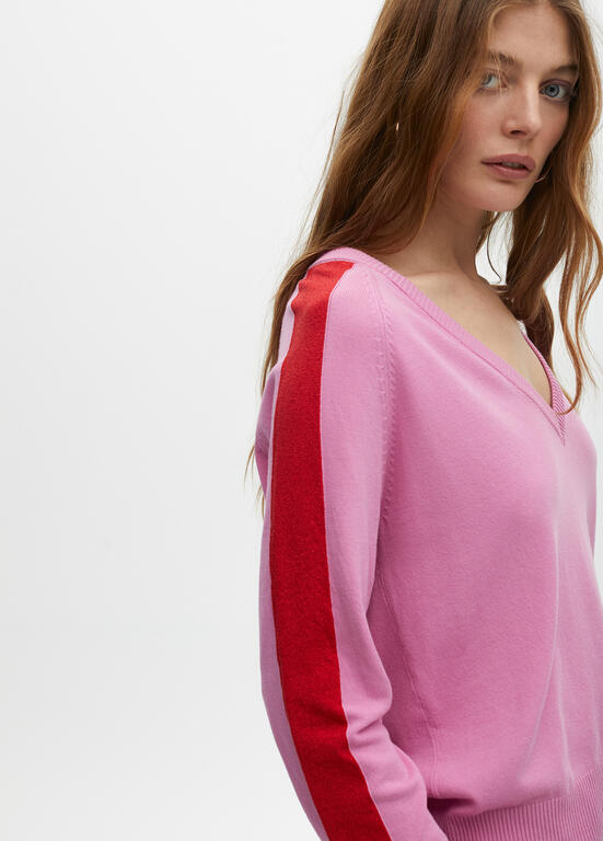 Jersey Lola Casademunt contraste mangas Rosa-Rojo