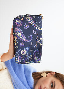 Neceser Lola estampado flores AZUL-GRIS