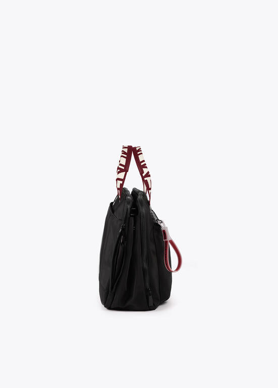 Maletín Lola Casademunt nylon con asas logotipadas en contraste y tirador de silicona