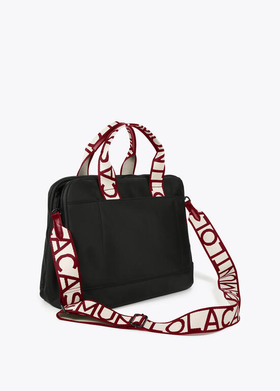 Maletín Lola Casademunt nylon con asas logotipadas en contraste y tirador de silicona