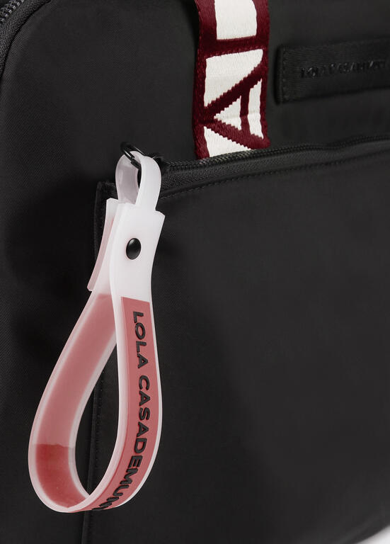 Maletín Lola Casademunt nylon con asas logotipadas en contraste y tirador de silicona