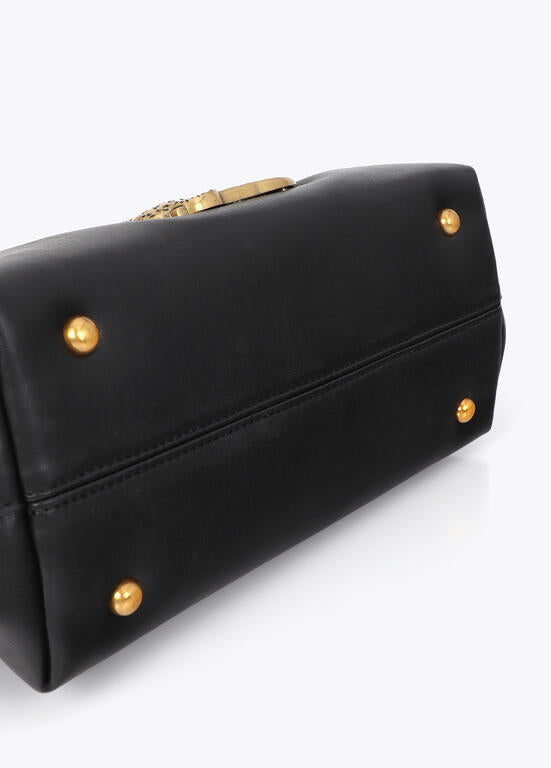 Bandolera Lola Casademunt efecto piel asa doble NEGRO