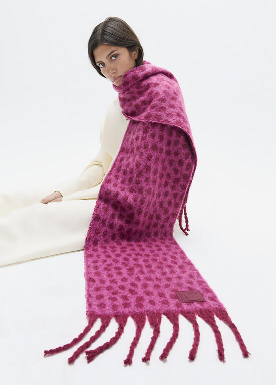 Bufanda reversible animal print rosa-lila - Lola Casademunt