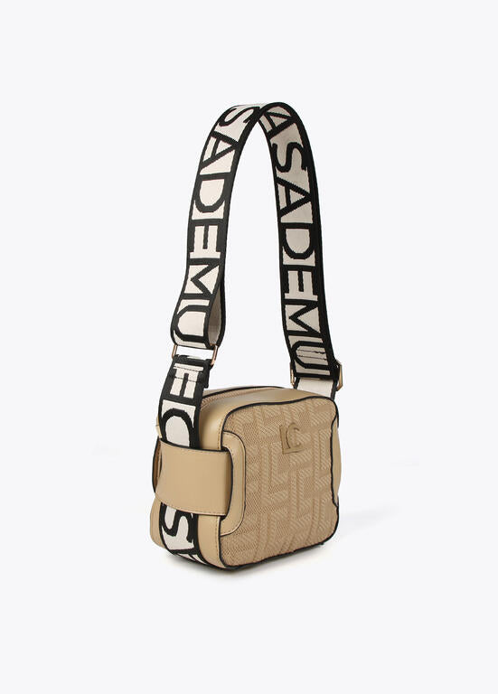 Bandolera Lola Casademunt en tejido monograma con asa logotipada