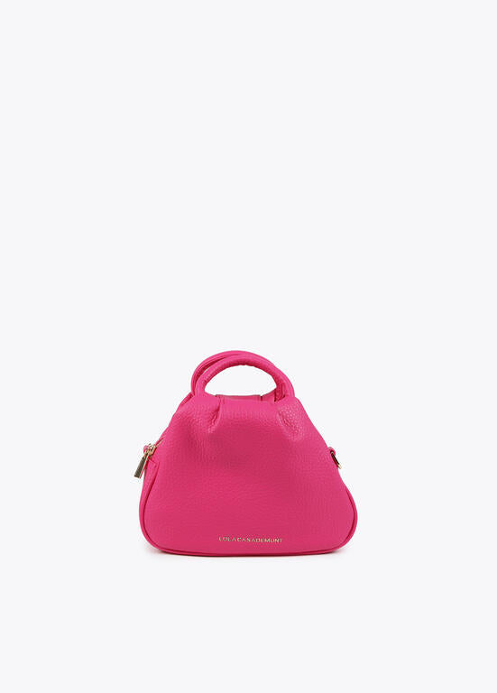 Bolso Lola Casademunt asas trenzadas efecto piel granulada fucsia